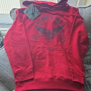 Brand New Size XL Armor Jeans Red Graphic Hoodie